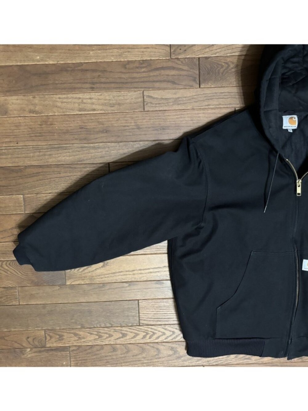 Carhartt Jacket Mens XL Black Iconic Firm Duck Active Canvas USA Made J140 BLK - Picture 3 of 9